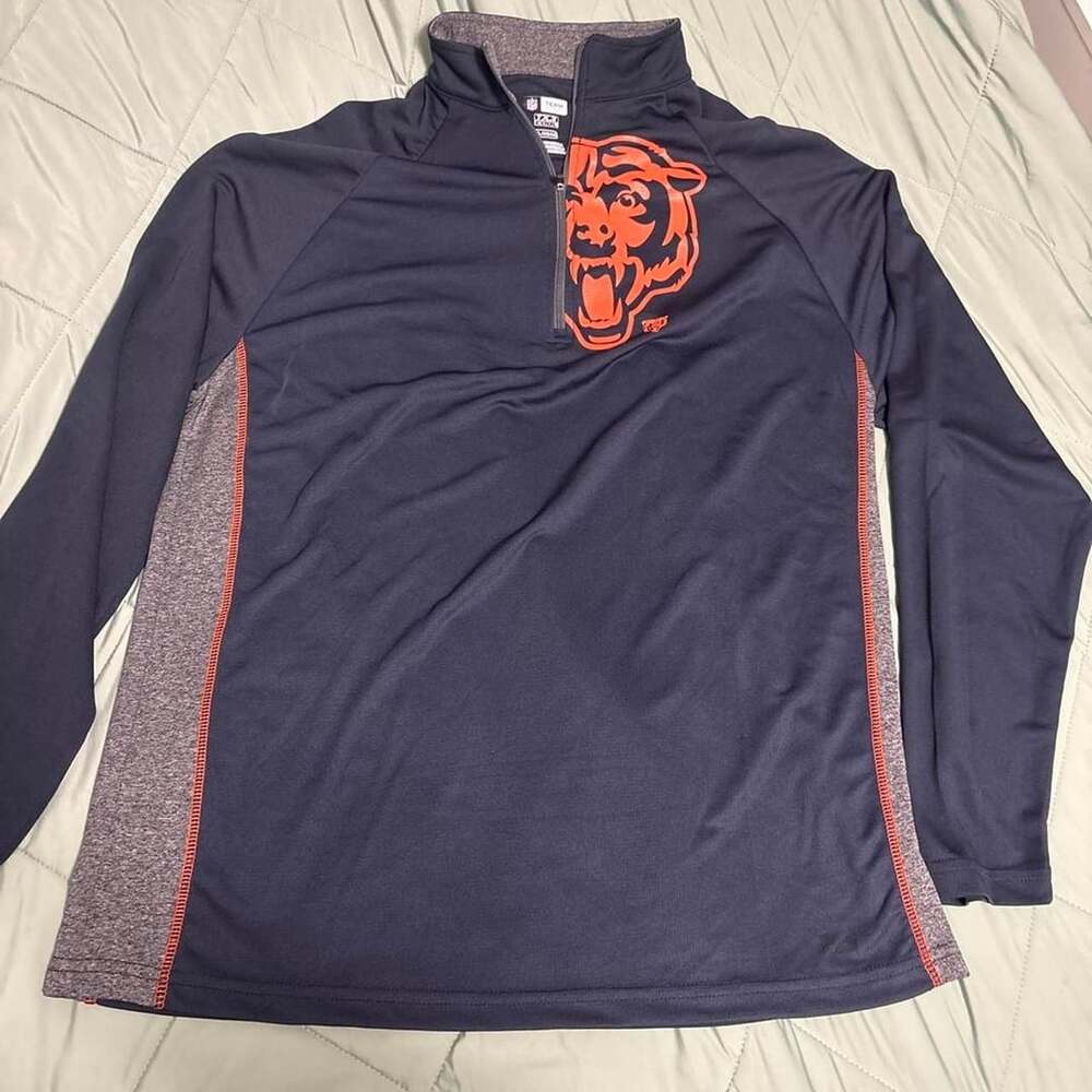 NFL Team Apparel Chicago Bears Quarter Zip Pullover XL